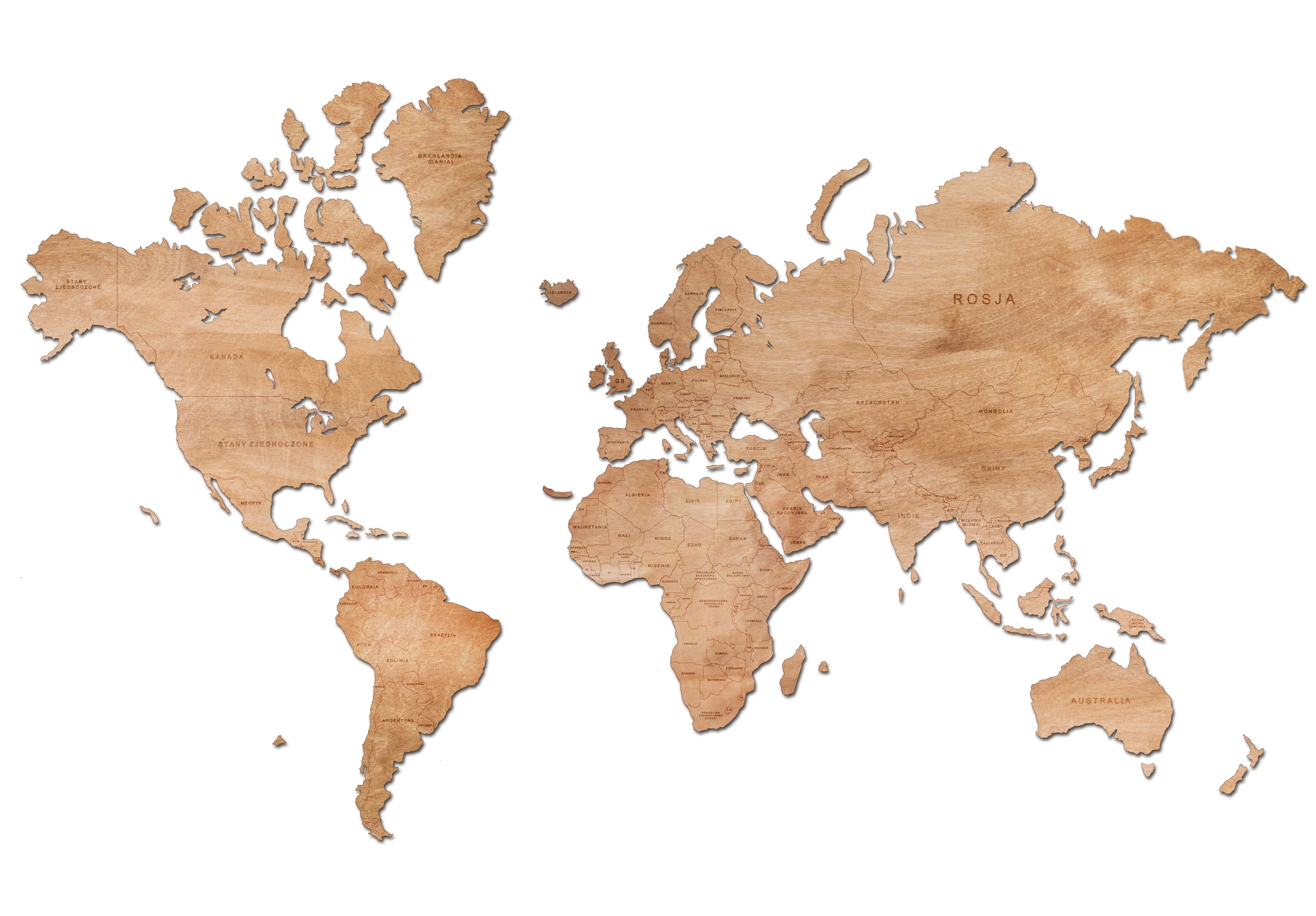 drewniana mapa dąb złocisty